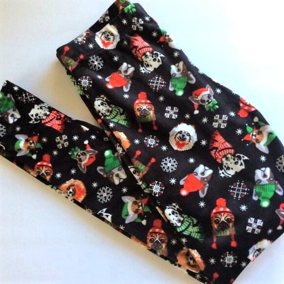 DOG CHRISTMAS LEGGINGS LIKE NEW M - Picture 3 of 8
